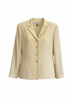 Travis Ayers  butter, yellow  Tailored Notch Collar‎ Blazer 100% silk vintage